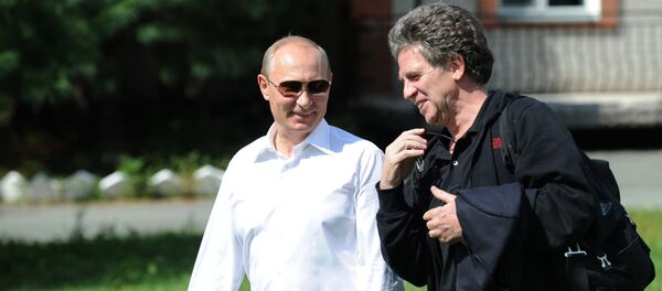 El periodista alemán Hubert Seipel con el presidente ruso Vladímir Putin (archivo) - Sputnik Mundo