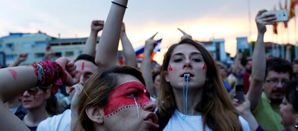 Protestas en Macedonia - Sputnik Mundo