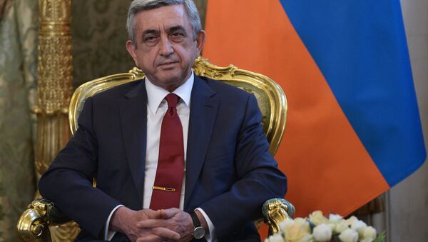 Armenia's President Serzh Sargsyan during a meeting with Russia's President Vladimir Putin - Sputnik Mundo