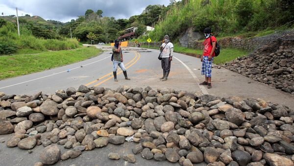 Protesta de indígenas y campesinos en Colombia - Sputnik Mundo