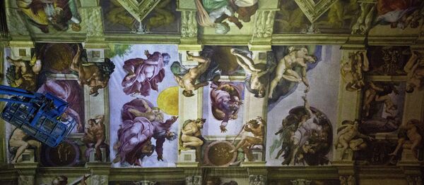 Copies of the original paintings by Michelangelo in a full-size reproduction of the Sistine Chapel in Mexico City - Sputnik Mundo