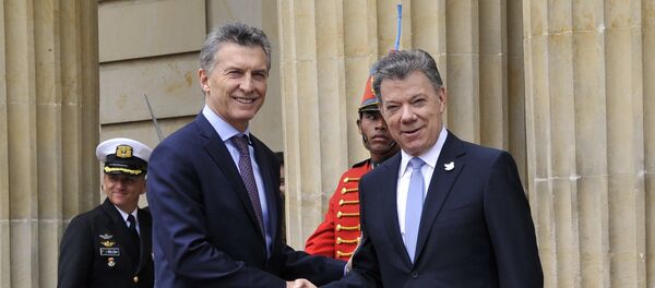 Presidente de Argentina, Mauricio Macri y presidente de Colombia, Juan Manuel Santos - Sputnik Mundo