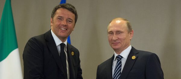 Pimer ministro de Italia, Matteo Renzi y presidente de Rusia, Vladímir Putin Pimer ministro de Italia, Matteo Renzi y presidente de Rusia, Vladímir Putin - Sputnik Mundo