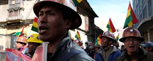 Protesta de los trabajadores en Bolivia Protesta de los trabajadores en Bolivia - Sputnik Mundo