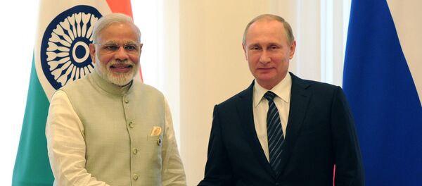 Primer ministro de la India, Narendra Modi, y presidente de Rusia, Vladímir Putin - Sputnik Mundo