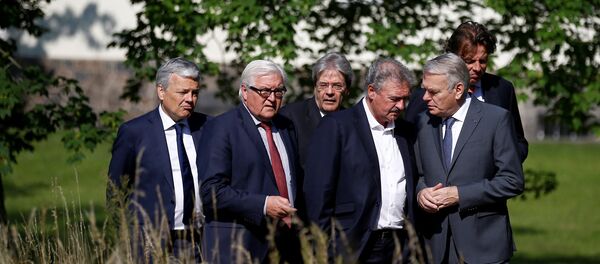 Ministros de Exteriores de los países fundadores de la UE durante una reunión sobre el Brexit en Berlín - Sputnik Mundo