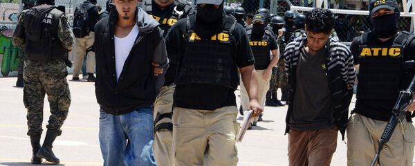 Pandilleros de Mara Salvatrucha detenidos en Honduras (archivo) - Sputnik Mundo