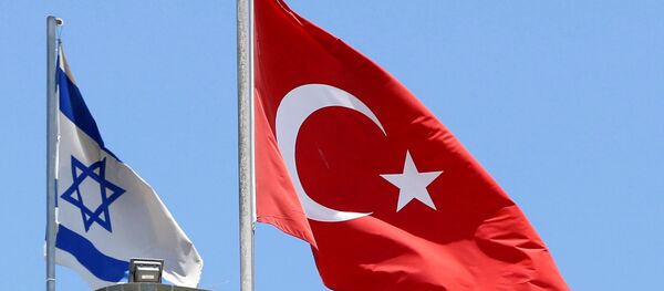 Las banderas nacionales de Israel y Turquía - Sputnik Mundo