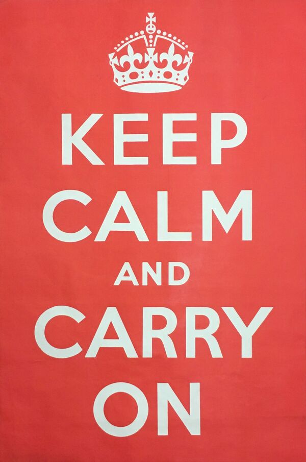 El póster original de 'Keep Calm and Carry On' a la venta por un valor de casi 30.000 dólares. - Sputnik Mundo