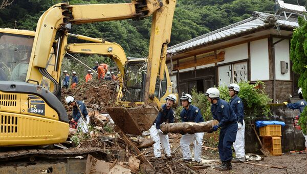Las consecuencias de las lluvias en la prefectura nipona de Kumamoto Las consecuencias de las lluvias en la prefectura nipona de Kumamoto - Sputnik Mundo