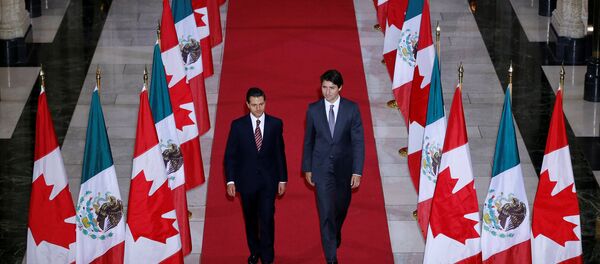 Presidente de México, Enrique Peña Nieto, y primer ministro de Canadá, Justin Trudeau - Sputnik Mundo