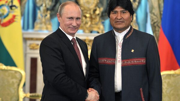 Presidente de Rusia, Vladímir Putin y presidente de Bolivia, Evo Morales (archivo) - Sputnik Mundo