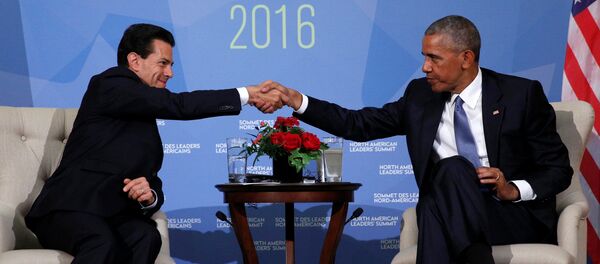 Los presidentes de México y EEUU, Enrique Peña y Barack Obama - Sputnik Mundo