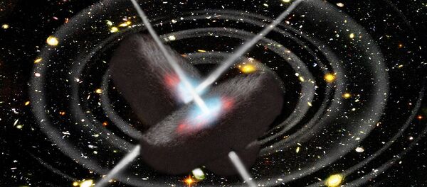 Colisión de dos agujeros negros y ondas  gravitacionales - Sputnik Mundo