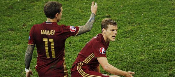 Alexander Kokorin y Pável Mamáev, integrantes de la selección rusa de fútbol. - Sputnik Mundo