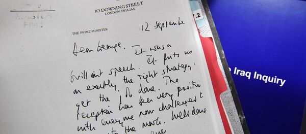 Carta de Blair a Bush, presentada en el informe de Chilcot Carta de Blair a Bush, presentada en el informe de Chilcot - Sputnik Mundo