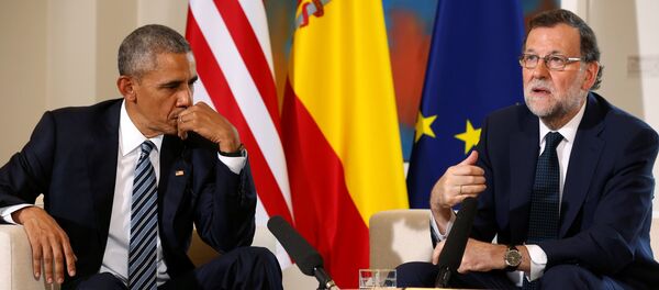 El presidente de EEUU Barack Obama y el jefe del Ejecutivo en funciones, Mariano Rajoy, durante reunión en el palacio de Moncloa - Sputnik Mundo