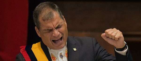 Ecuadorean President Rafael Correa delivers his annual message to the Nation before the National Assembly, the last of his administration, in Quito on May 24, 2016. - Sputnik Mundo