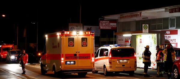 Los servicos de emergencia en el lugar del ataque del joven afgano a los pasajeros del tren en Alemania - Sputnik Mundo