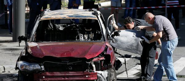 El coche del periodista ruso Pável Sheremet - Sputnik Mundo