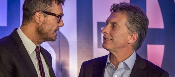 Marcelo Tinelli y Mauricio Macri, presidente argentino Marcelo Tinelli y Mauricio Macri, presidente argentino - Sputnik Mundo