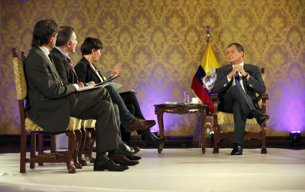 La entrevista con el presidente de Ecuador, Rafael Correa - Sputnik Mundo