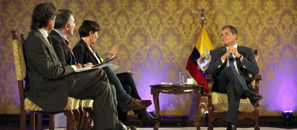 La entrevista con el presidente de Ecuador, Rafael Correa - Sputnik Mundo