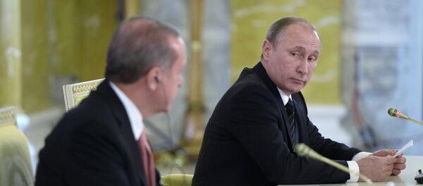 Presidente de Turquía, Recep Tayyip Erdogan y presidente de Rusia, Vladímir Putin - Sputnik Mundo