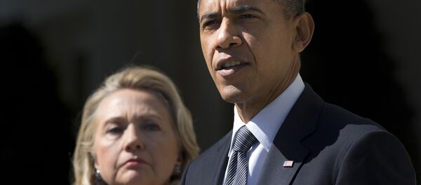 Barack Obama, presidente de EEUU y Hillary Clinton, candidata a la presidencia de EEUU - Sputnik Mundo