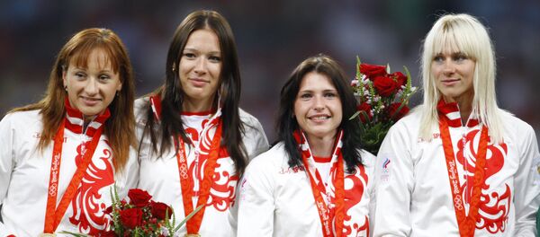 Selección rusa en los Juegos Olímpicos 2008 en Pekín en los relevos de 4 x 100 metros femenino - Sputnik Mundo