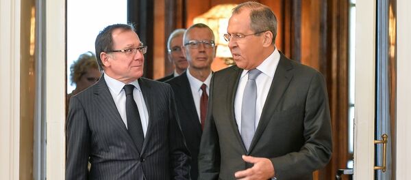 Ministro ruso de Relaciones Exteriores, Serguéi Lavrov, y su homólogo de Nueva Zelanda, Murray McCully - Sputnik Mundo
