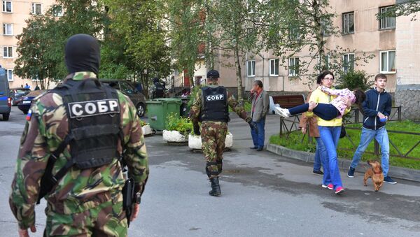 Las fuerzas de reacción rápida durante la operación en San Petersburgo - Sputnik Mundo