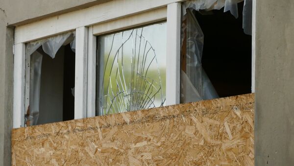 Edificio destruido en la región de Donetsk Edificio destruido en la región de Donetsk - Sputnik Mundo