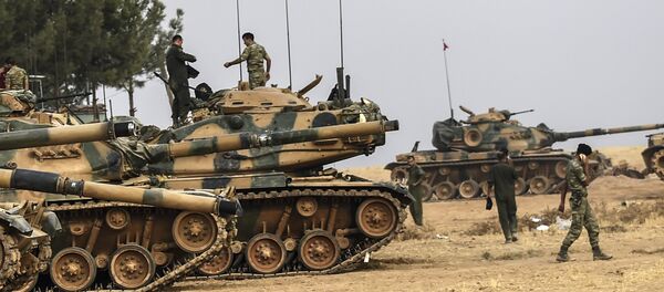 Tanques turcos en la frontera con Siria - Sputnik Mundo