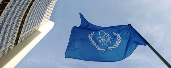 La bandera de la OIEA en Viena - Sputnik Mundo