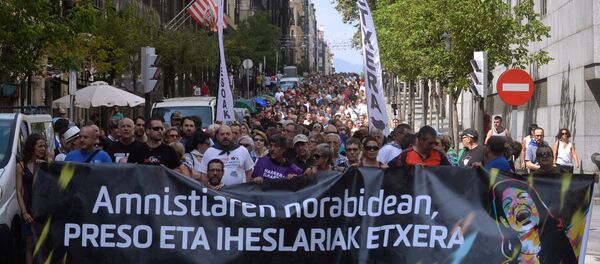 Manifestación en Bilbao en apoyo de los presos de la banda terrorista ETA - Sputnik Mundo