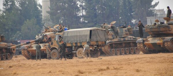 Tanques turcos en Siria (archivo) - Sputnik Mundo