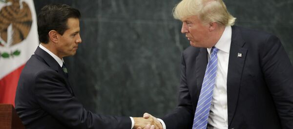 El presidente de México, Enrique Peña Nieto,  y el antiguo candidato a la Presidencia de EEUU, Donald Trump - Sputnik Mundo