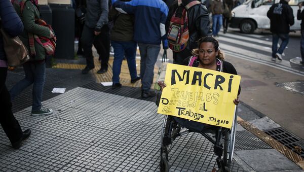 Protesta de trabajadores en Buenos Aires, Argentina (archivo) - Sputnik Mundo