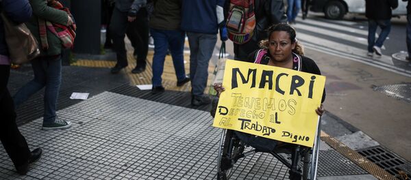 Protesta de trabajadores en Buenos Aires, Argentina Protesta de trabajadores en Buenos Aires, Argentina - Sputnik Mundo