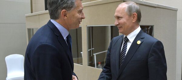 Presidente argentino, Mauricio Macri, y presidente ruso, Vladímir Putin (archivo) - Sputnik Mundo
