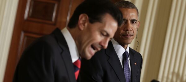 Presidente de México, Enrique Peña, y presidente de EEUU, Barack Obama - Sputnik Mundo