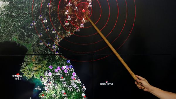 El lugar de la prueba nuclear en el mapa El lugar de la prueba nuclear en el mapa - Sputnik Mundo