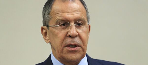 El canciller ruso Serguéi Lavrov en una rueda de prensa - Sputnik Mundo
