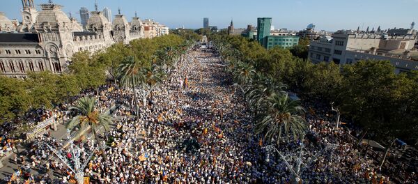 Las manifestaciones en Cataluña del 11 de septiembre - Sputnik Mundo