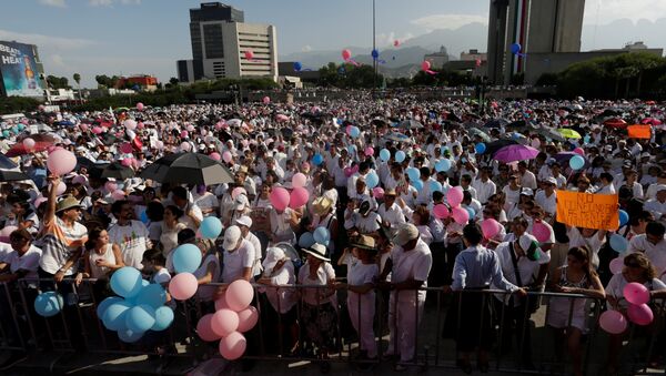 Marcha de los católicos y conservadores contra la legalización de los matrimonios homosexuales Marcha de los católicos y conservadores contra la legalización de los matrimonios homosexuales - Sputnik Mundo