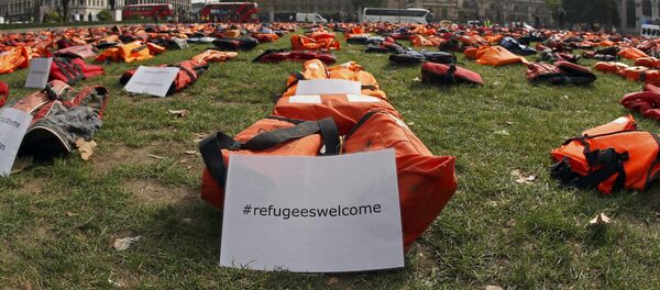 Protesta en Londres contra la propuesta anti-inmigración de Theresa May Protesta en Londres contra la propuesta anti-inmigración de Theresa May - Sputnik Mundo