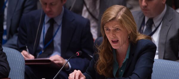 United States Ambassador to the UN Samantha Power speaks during a United Nations Security Council emergency meeting on the situation in Syria, at the United Nations September 25, 2016 in New York. - Sputnik Mundo