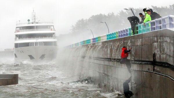 El tifón Chaba en Corea del Sur - Sputnik Mundo