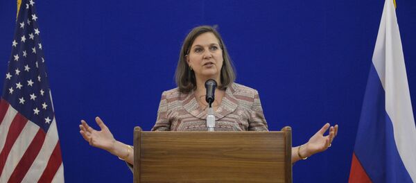 Victoria Nuland, subsecretaria del Departamento de Estado de EEUU, durante su visita a Moscú en 2015 - Sputnik Mundo